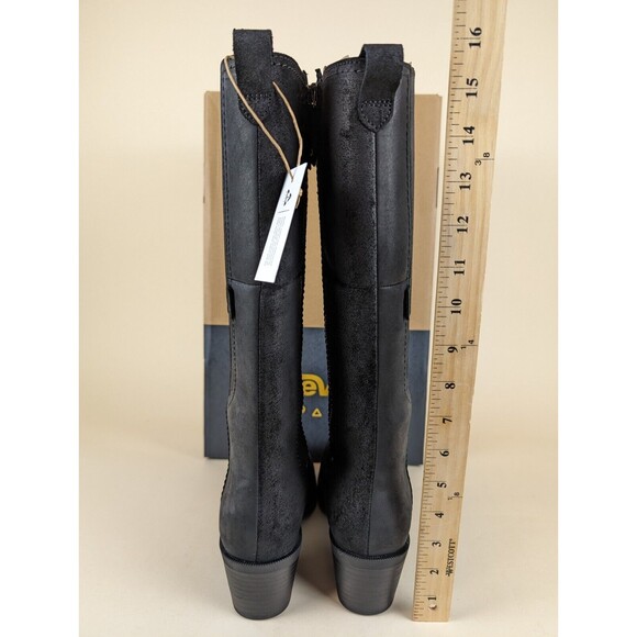 Teva Tall Boots Womens 9.5M Anaya Waterproof Tall Black Leather Heeled Shoes NWB - Picture 7 of 12